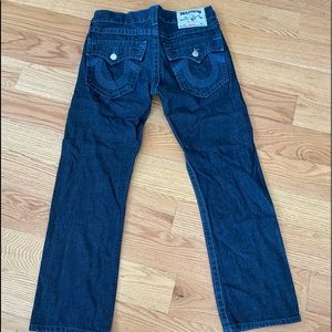 Mint Condition True Religion dark indigo rinse wash and back pocket flaps